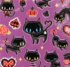 Q-Lia : Black Kitty *puffy* Sticker Sheet!