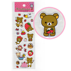 San-X : Rilakkuma loves Strawberries Sticker Sheet!