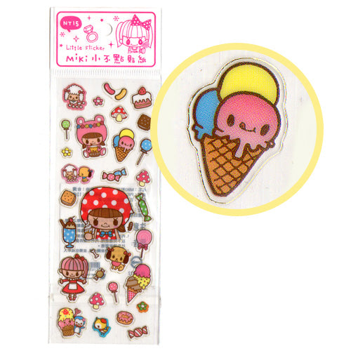 Miki - Candy Time - cute Sheet of Stickers!