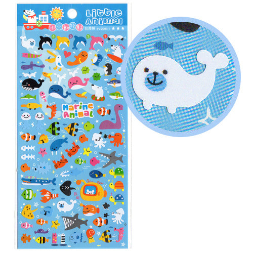 Funny Marine Animals stickers sheet!