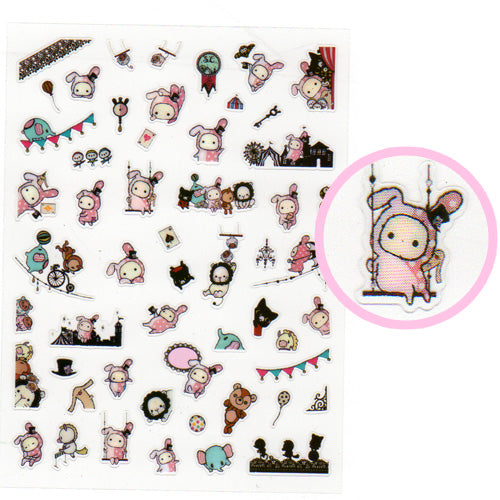 San-X : Sentimental Circus kawaii diary stickers!  2 x sheets