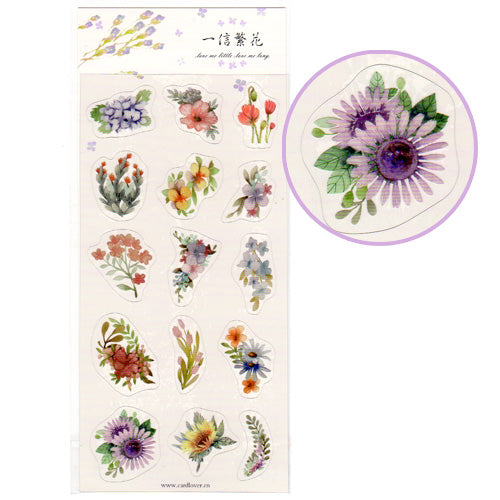 Pretty Flowers Transparent sticker sheet