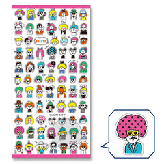Kamio : Emotional Cats Sticker Sheet! Washi Paper Stickers with Gold Accents