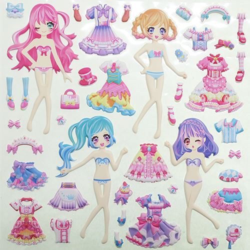 Crux : Deluxe Puffy Dress-Ups Sticker Sheets x 2 - Strawberry Honey