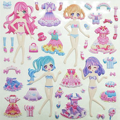 Crux : Deluxe Puffy Dress-Ups Sticker Sheets x 2 - Strawberry Honey