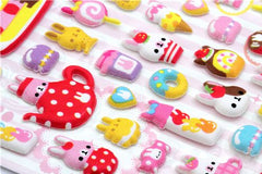 Kamio : Party Sweets Bunnies Puffy Stickers!