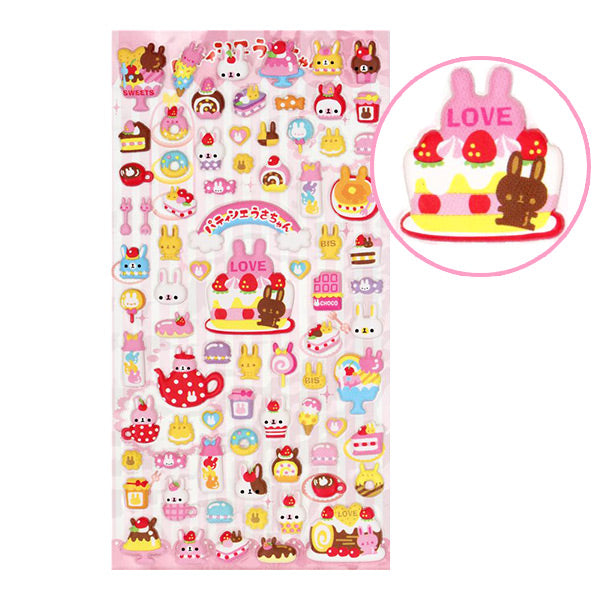 Kamio : Party Sweets Bunnies Puffy Stickers!