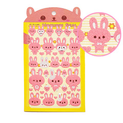 Lemon Co. : Cute Pink Rabbits Fluffy Stickers!