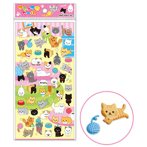 Mindwave : Kawaii Cats Puffy Stickers!