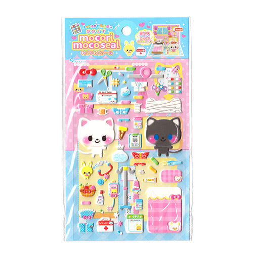Cute Cat Doctors / Hospital Puffy Sticker Sheet! Create-a-scene!
