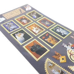 Cute Pottering Cat #1 Stamps Sticker Sheet!