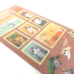 Cute Pottering Cat #4 Stamps Sticker Sheet!