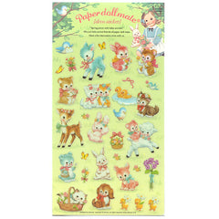 Cute Vintage Style Baby Animals Spring Picnic Stickers Sheet!