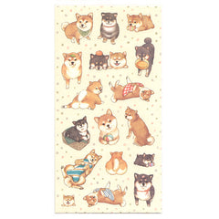 Shiba Inu Textured Paper Sticker Sheet!