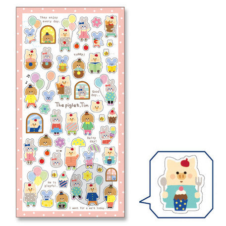 Mind Wave : Animal Friends Sticker Sheet! Washi Tape Paper Stickers