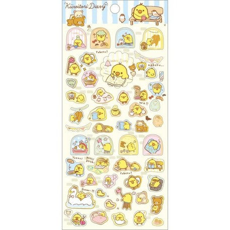 San-X : Kiiroitori Diary Stickers! Gold foil accents, featuring Rilakkuma!