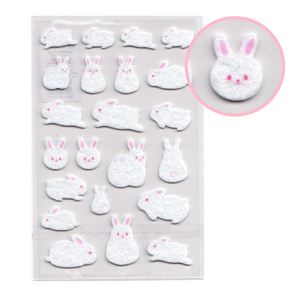 Fuzzy Textured Bunnies Sticker Sheet