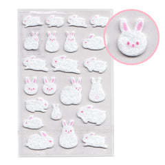 Fuzzy Textured Bunnies Sticker Sheet