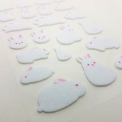 Fuzzy Textured Bunnies Sticker Sheet