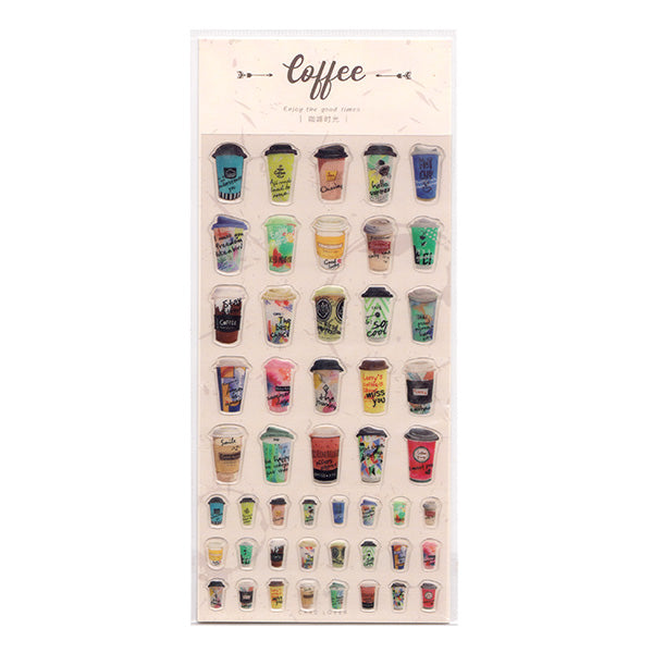 Coffee Coffee Coffee thick plastic Stickers Sheet!