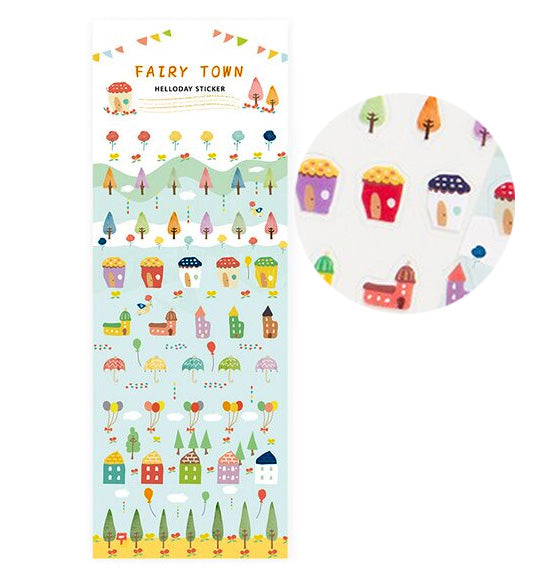 Fairy Town Sticker Sheet - Make your own little fairy village!