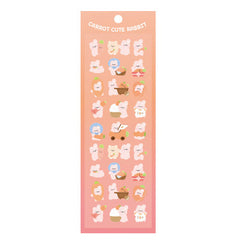 Carrot Loving Bunnies Sparkly Sticker Sheet