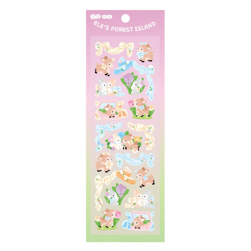 Oh Baby Deer (& Bunnies!) Sparkly Sticker Sheet