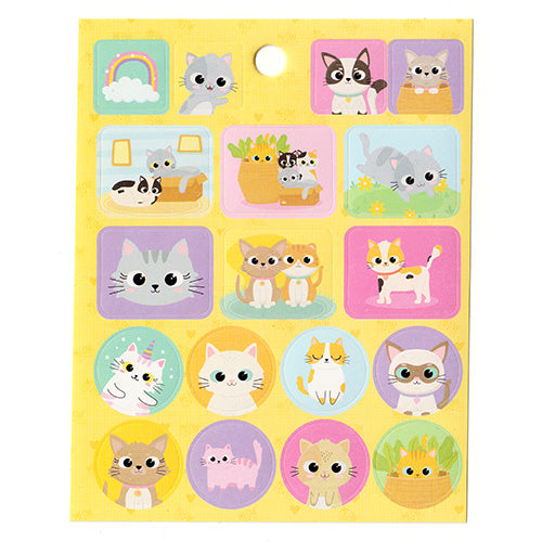 Cute Cats and Flowers Micro Stickers Sheet