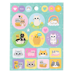 Cute Cats Relaxing at Home! Transparent Stickers Sheet
