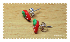 Teeny Tiny Strawberry Hand-sculpted Stud Earrings