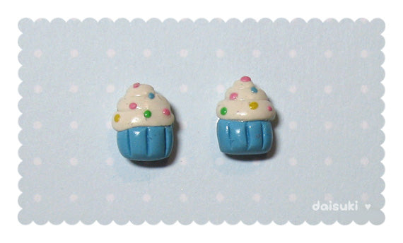 Frosted Cupcakes - Hand-sculpted Stud Earrings