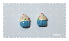 Frosted Cupcakes - Hand-sculpted Stud Earrings