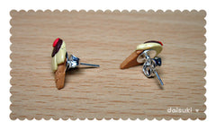 Banana Ice Cream Cones - Hand-sculpted Stud Earrings