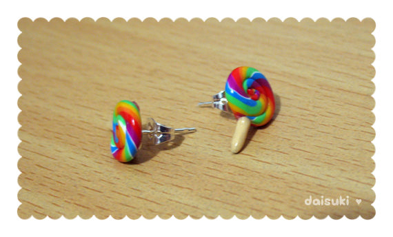 Kawaii Lollipops - Hand-sculpted Stud Earrings