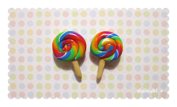 Kawaii Lollipops - Hand-sculpted Stud Earrings