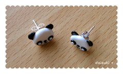 Kawaii Panda stud earrings - Handmade