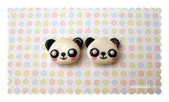 Kawaii Panda stud earrings - Handmade