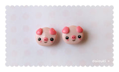 Kawaii Pigs Stud Earrings - Hand-sculpted