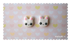 Cute Black Kitty Cats Hand-sculpted Stud Earrings