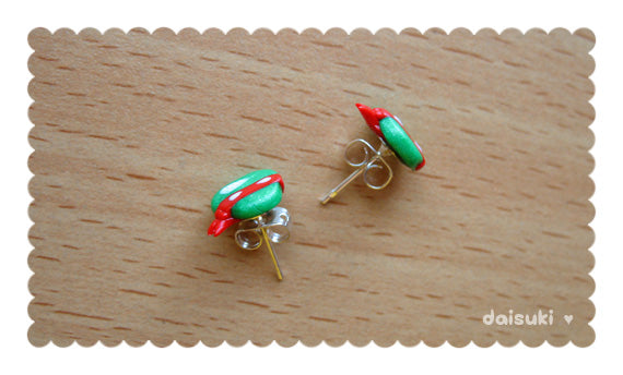 Raphael handmade stud earrings - Teenage Mutant Ninja Turtles Tribute