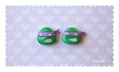 Donatello handmade stud earrings - Teenage Mutant Ninja Turtles Tribute