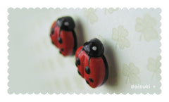 Cute Ladybug Hand-Sculpted Stud Earrings
