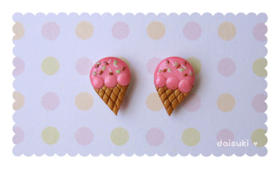 Kawaii Panda stud earrings - Handmade