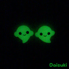 Kawaii Ghosties - Glow in the dark - Halloween - Handmade stud earrings