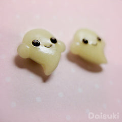 Kawaii Ghosties - Glow in the dark - Halloween - Handmade stud earrings
