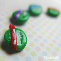 TMNT Earrings - mix & match set of 4 Ninja Turtles - Hand sculpted