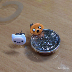 Adventure Time stud earrings - Hand-sculpted Finn & Jake