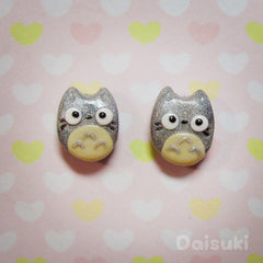 My neighbour Totoro earrings - Hand-sculpted kawaii