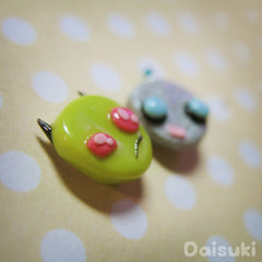 Invader Zim and Gir - Hand-sculpted kawaii Earrings