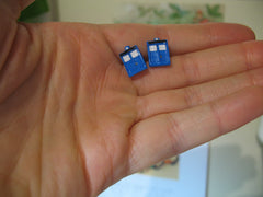 Tardis Earrings - Doctor Who - Individually Hand sculpted